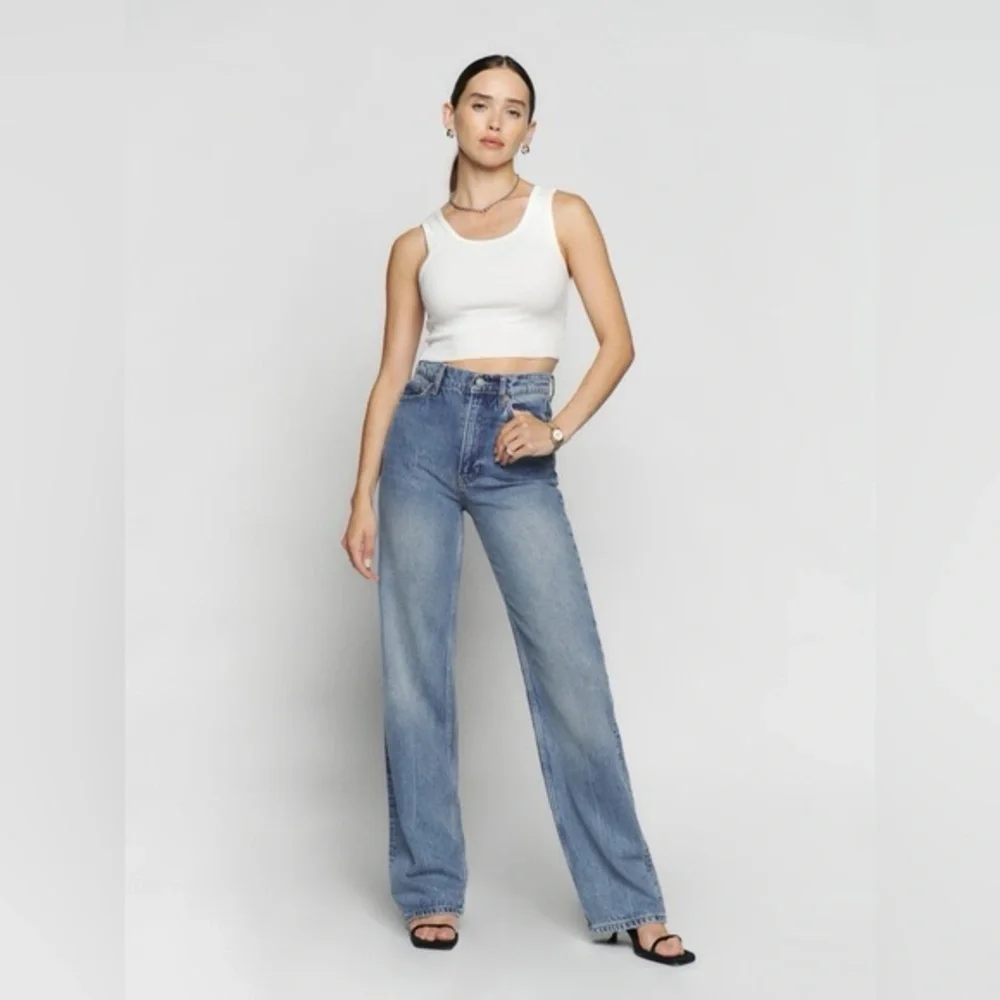 Reformation Light Blue Straight Leg Jeans size 24 - Picture 4 of 14